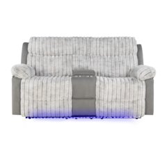 Plush Reclining Love Seat Gray