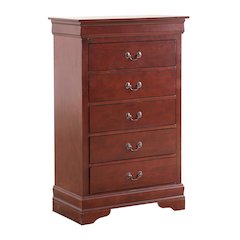 Glory Furniture LouisPhillipe Chest in Cherry Color