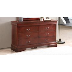 Glory Furniture LouisPhillipe Dresser in Cherry Color
