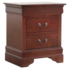Glory Furniture LouisPhillipe Nightstand in Cherry Color