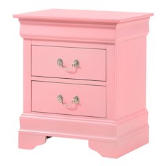 Glory Furniture LouisPhillipe Night Stand in Pink Color