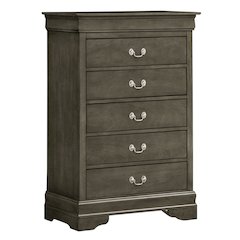 Glory Furniture LouisPhillipe Chest in Gray Color