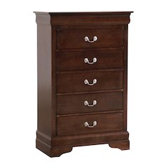 Glory Furniture LouisPhillipe Chest in Cappuccino Color