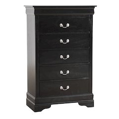 Glory Furniture LouisPhillipe Chest in Black Color