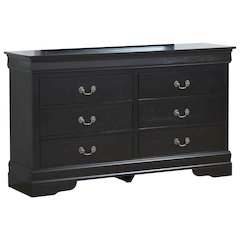 Glory Furniture LouisPhillipe Dresser in Black Color