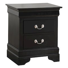 Glory Furniture LouisPhillipe Nightstand in Black Color