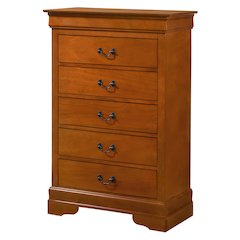 Glory Furniture LouisPhillipe Chest in Oak Color