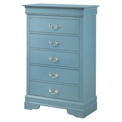 Glory Furniture LouisPhillipe Chest in Teal Color