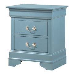 Glory Furniture LouisPhillipe Night Stand in Teal Color
