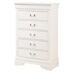 Glory Furniture LouisPhillipe Chest in White Color