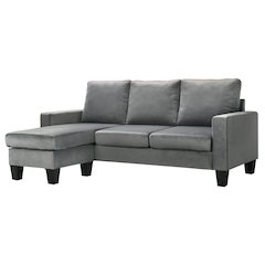 Glory Furniture Jessica Sofa Chaise in Gray Color