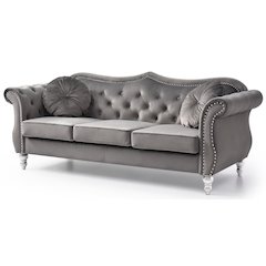Glory Furniture Hollywood Sofa in Dark Gray Color