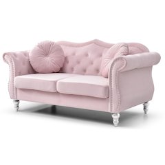 Glory Furniture Hollywood Loveseat in Pink Color
