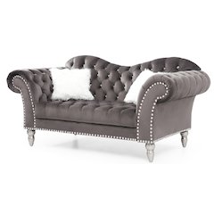 Glory Furniture Wilshire Loveseat in Gray Color