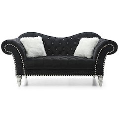 Glory Furniture Wilshire Loveseat in Black Color