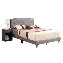 Glory Furniture Deb Queen Bed in Light Grey Color