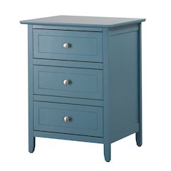 Glory Furniture Daniel   3 Drawer Nightstand, Blue