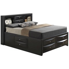 Glory Furniture Marilla Queen Storage Bed in Black Color