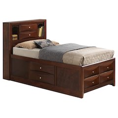 Glory Furniture Marilla Twin Storage Bed in Cherry Color