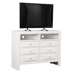 Glory Furniture Marilla Media Chest in White Color