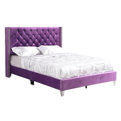 Glory Furniture Julie Queen Bed in Purple Color