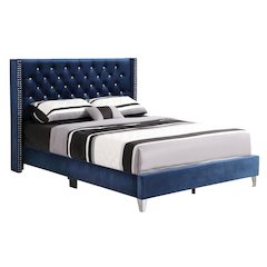 Glory Furniture Julie Queen Bed in Navy Blue Color
