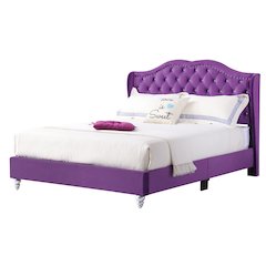 Glory Furniture Joy Queen Bed in Purple Color