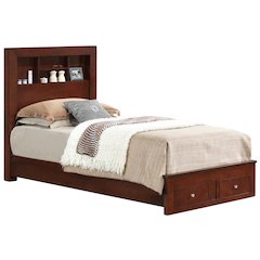 Glory Furniture Burlington Twin Storage Bed in Cherry Color