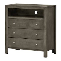 Glory Furniture Burlington Media Chest in Gray Color