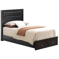 Glory Furniture Burlington Twin Storage Bed in Black Color