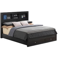 Glory Furniture Burlington Queen Storage Bed in Black Color