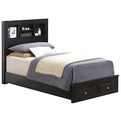 Glory Furniture Burlington Twin Storage Bed in Black Color