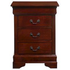 Glory Furniture Louis Phillipe   3 Drawer Nightstand, Cherry