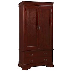 Glory Furniture Louis Phillipe Armoire in Cherry Color