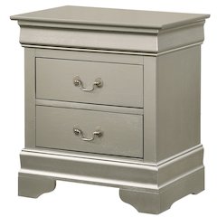 Glory Furniture Louis Phillipe   Nightstand, Silver Champagne