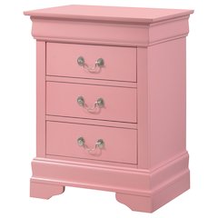 Glory Furniture Louis Phillipe Night Stand in Pink Color