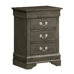 Glory Furniture Louis Phillipe Night Stand in Gray Color