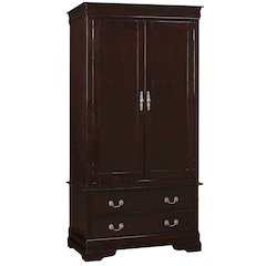 Glory Furniture Louis Phillipe Armoire in Cappuccino Color