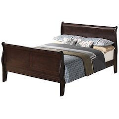 Glory Furniture Louis Phillipe Queen Bed in Cappuccino Color