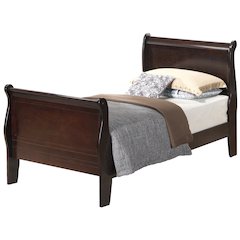 Glory Furniture Louis Phillipe Twin Bed in Cappuccino Color