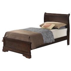 Glory Furniture Louis Phillipe Twin Bed in Cappuccino Color