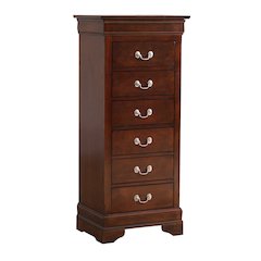 Glory Furniture Louis Phillipe Lingerie Chest in Cappuccino Color