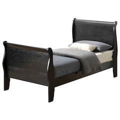 Glory Furniture Louis Phillipe Twin Bed in Black Color
