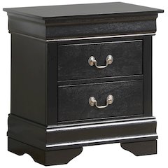 Glory Furniture Louis Phillipe Night Stand in Black Color