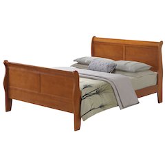 Glory Furniture Louis Phillipe Queen Bed in Oak Color