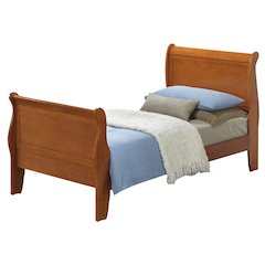 Glory Furniture Louis Phillipe Twin Bed in Oak Color