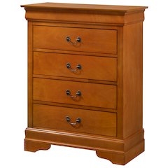 Glory Furniture Louis Phillipe Chest in Oak Color