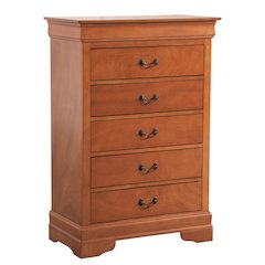 Glory Furniture Louis Phillipe Chest in Oak Color