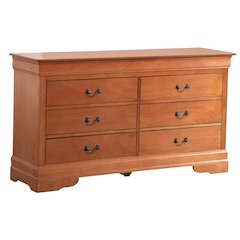 Glory Furniture Louis Phillipe Dresser in Oak Color