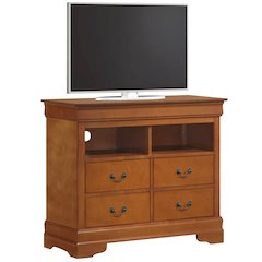 Glory Furniture Louis Phillipe Media Chest in Oak Color
